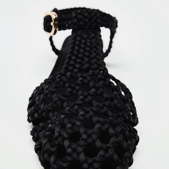 Zara Flat Cage Sandals in Black - Picture 11 of 11